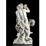 A pair porcelain sculptures Nymphenburg 19th century, F. Bustelli, F. Bustelli Nymphenburg (Locarno, 11 April 1723 - Nymphenburg, 18 April 1763) entirely in white enamel, depicting Bacchus and Ceres seated. Make and signature under the base. Height x widt