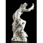 A pair porcelain sculptures Nymphenburg 19th century, F. Bustelli, F. Bustelli Nymphenburg (Locarno, 11 April 1723 - Nymphenburg, 18 April 1763) entirely in white enamel, depicting Bacchus and Ceres seated. Make and signature under the base. Height x widt