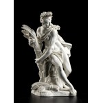 A pair porcelain sculptures Nymphenburg 19th century, F. Bustelli, F. Bustelli Nymphenburg (Locarno, 11 April 1723 - Nymphenburg, 18 April 1763) entirely in white enamel, depicting Bacchus and Ceres seated. Make and signature under the base. Height x widt