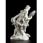 A pair porcelain sculptures Nymphenburg 19th century, F. Bustelli, F. Bustelli Nymphenburg (Locarno, 11 April 1723 - Nymphenburg, 18 April 1763) entirely in white enamel, depicting Bacchus and Ceres seated. Make and signature under the base. Height x widt