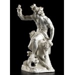 A pair porcelain sculptures Nymphenburg 19th century, F. Bustelli, F. Bustelli Nymphenburg (Locarno, 11 April 1723 - Nymphenburg, 18 April 1763) entirely in white enamel, depicting Bacchus and Ceres seated. Make and signature under the base. Height x widt