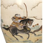 A pair of Japanese Imari vases - first half 20th century, enamelled and painted with battle scenes. Height x diametro: 112 x 60 cm. Item condition grading: ***** excellent.