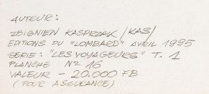 Zbigniew Kasprzak (KAS) (ur. 1955, Kraków), „Podróżnicy”, plansza nr 16, 1994