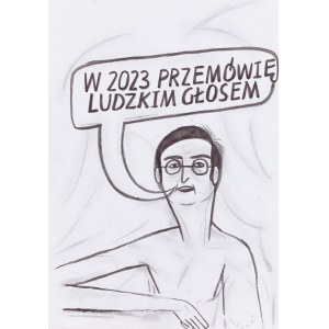 Boleslaw Chromry (b. 1987), Untitled, satirical comic strip, 2023