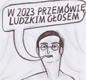 Bolesław Chromry (ur. 1987), Bez tytułu, komiks satyryczny, 2023