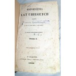 GOCZAŁKOWSKI- WSPOMNIENIA LAT UBIEGŁYCH t.1-2 (komplet w 1 wol.) 16 kolorowanych rycin