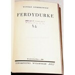 GOMBROWICZ - FERDYDURKE wyd.1 z 1938r. il. BRUNO SCHULZ