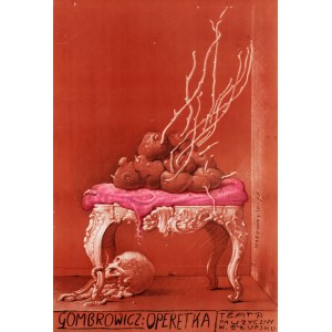 Franciszek Starowieyski (1930 Bratkówka pri Krosne - 2009 Varšava), plagát k predstaveniu Operetka Witolda Gombrowicza v Hudobnom divadle v Słupsku, 1977