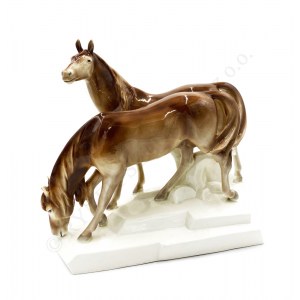 Statue eines Pferdepaares, Royal Dux