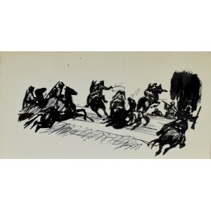 Ludwik MACIĄG (1920-2007), Lancer attack - sketches from the war