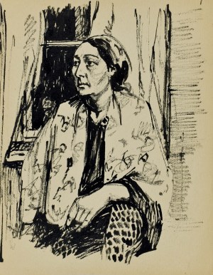 Ludwik MACIĄG (1920-2007), Kobieta przed domem