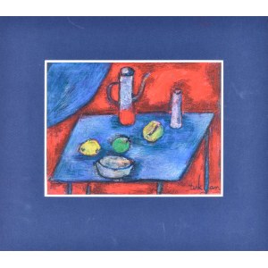 Eugeniusz TUKAN-WOLSKI (1928-2014), Stilleben auf einem blauen Tisch