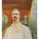Jacek Malczewski (1854 Radom - 1929 Krakov), Portrét sochaře Tadeusze Błotnického, 1916