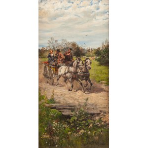 Stanisław Pomian Wolski (1859 Varšava - 1894 Varšava), Jarní jízda kočárem, 1882