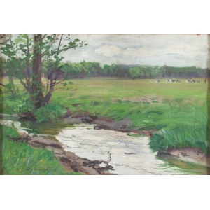 Mikhail Gorstkin Wywiórski (1861 Warsaw - 1926 Warsaw), By the stream