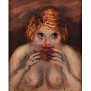 Zygmunt Józef Menkes (1896 Lviv - 1986 Riverdale, USA), Woman eating pomegranate fruit, 1930s.