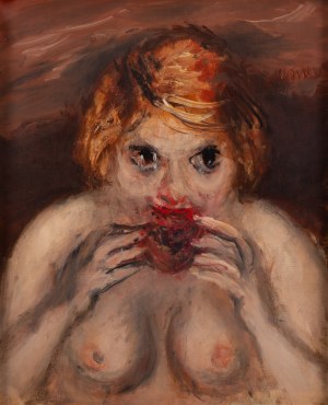 Zygmunt Józef Menkes (1896 Lwów - 1986 Riverdale, USA), Kobieta jedząca owoc granatu, lata 30. XX w.