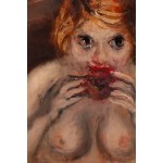 Zygmunt Józef Menkes (1896 Lviv - 1986 Riverdale, USA), Woman eating pomegranate fruit, 1930s.