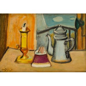 Henryk Hayden (1883 Varšava - 1970 Paríž), Zátišie so svietnikom (Nature morte au bougeoir), 1950