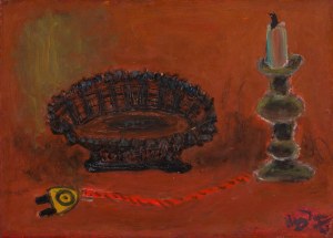 Henryk Hayden (1883 Warszawa - 1970 Paryż), Martwa natura z koszykiem i lampką, 1965