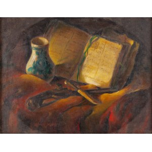 Jaroslav Zamazal (1900 - 1983), Still life with a book, 1918