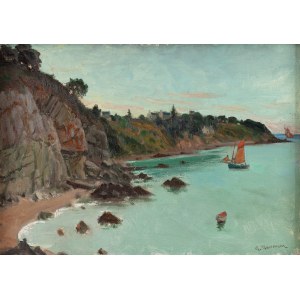 Abraham Neumann (1873 Sierpc - 1942 Kraków), Felsenküste in der Bretagne, um 1920