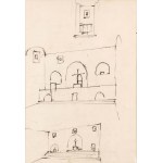 Jerzy Nowosielski (1923-2011), Skizze eines Wettbewerbsentwurfs für einen Tempel in Nowa Huta - doppelseitige Arbeit