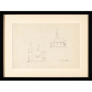 Jerzy Nowosielski (1923-2011), Sketches of churches - double-sided work