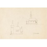 Jerzy Nowosielski (1923-2011), Sketches of churches - double-sided work