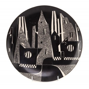 Zakłady Porcelitu Stołowego Pruszków in Pruszków, Decorative platter, 1960s.