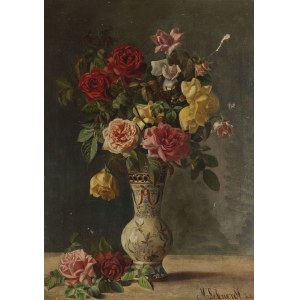 Maria Hildegard LEHNERDT, Ruže v porcelánovej váze, 1889