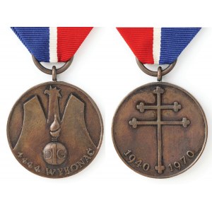 MEDAL OF THE 30TH ANNIVERSARY OF THE FIGHTING OF THE 1ST DIVISION. GRENADIERS IN FRANCE, 1970