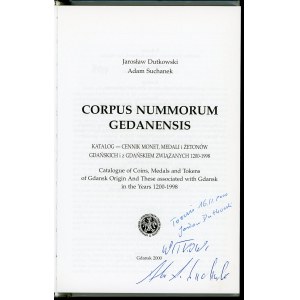 Dutkowski, Suchanek, Corpus Nummorum Gedanensis [ex-libris, dedication].