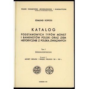 Kopicki, Katalog podstawowych typów monet