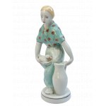 Figurka porcelanowa Kobieta z kaczką i dzbanem, Fabryka Porcelany w Ćmielowie