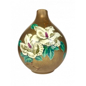 Wazon porcelanowy, pękaty z parą kwiatów, Heinrich Bavaria H&G Selb