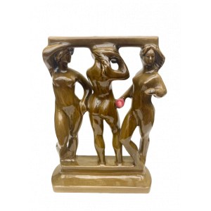 Rzeźba ceramiczna Trzy Gracje. Projekt Zdenek Farnik. Wytwórnia Bechyne, Keramik