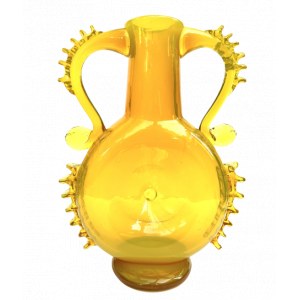 Vase Pêpek, Glasinstitut Krakau, Polen, entworfen von Jerzy Słuczan Orkusz, 1970er Jahre