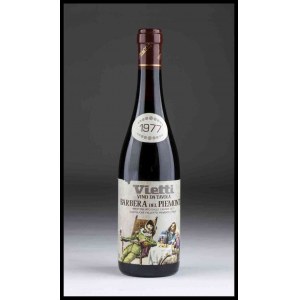 Vietti, Barbera Piedmont, Barbera vino da tavola - 1 bottle (1bt), vintage 1977.Level: Within Neck