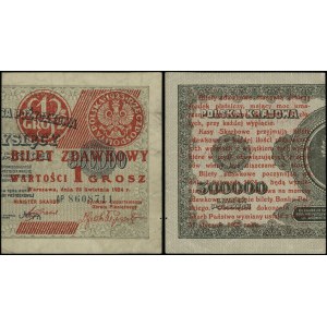 Polska, bilet zdawkowy - 1 grosz, 28.04.1924