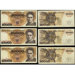 Polska, zestaw: 3 x 20.000 złotych, 1.02.1989