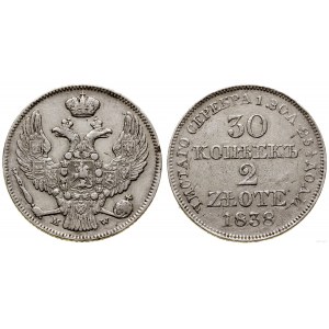 Polska, 30 kopiejek = 2 złote, 1838 MW, Warszawa