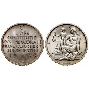 Szwajcaria, 5 franków, 1948 B, Berno