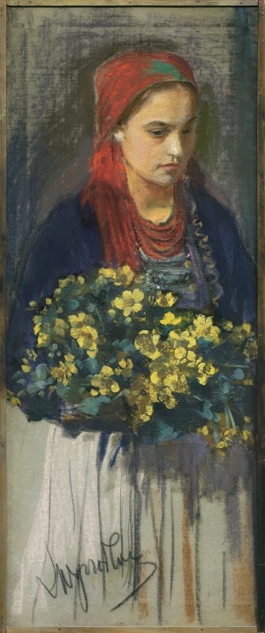 Wyczółkowski Leon, DZIEWCZYNA Z KACZEŃCAMI, ok. 1900