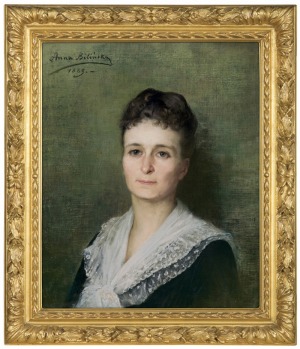 Bilińska - Bohdanowiczowa Anna, PORTRET PANI W SUKNI Z KORONKOWYM KOŁNIERZEM, 188