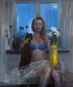 Joanna KAUCZ (ur. 1981), Autoportret z kwiatami, 2015