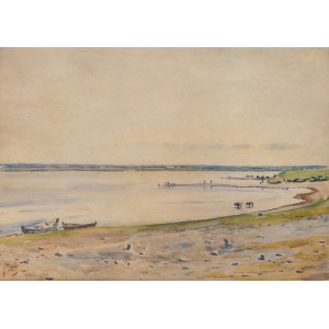 Julian Fałat (1853 Tuligłowy - 1929 Bystra), Pejzaz z rzeką. Torun