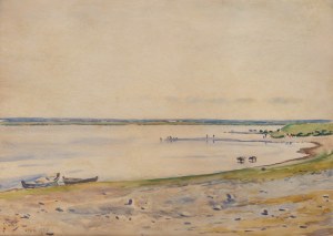 Julian Fałat (1853 Tuligłowy - 1929 Bystra), Pejzaz z rzeką. Toruń