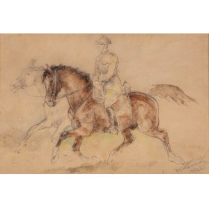 Karol Kossak (1896 Lvov-1975 Ciechocinek), Lancer zu Pferd, 1921.