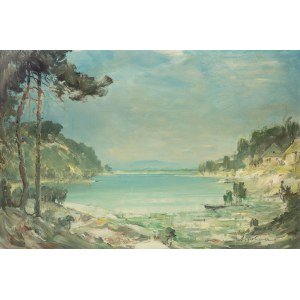 Marian Mokwa (1889 Malary - 1987 Sopot), Landscape with a Lake
